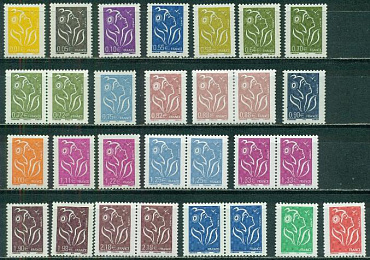 Франция, 2006-2008,  Стандарт Марианна. 29 марок Номинал около 30 евро!  